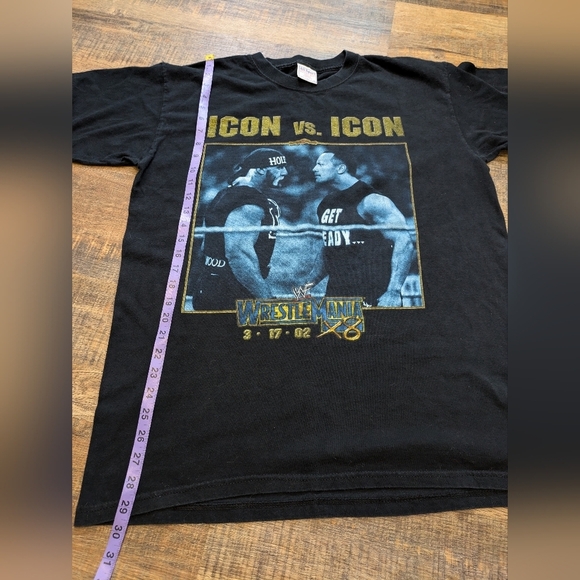 WWF WWE Icon Vs Icon The Rock Hulk Hogan Wrestlemania Vintage T Shirt XL - Picture 7 of 8